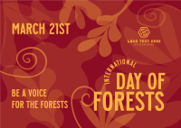 Foliage Day of Forests Postcard Design