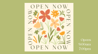 Open Flower Shop Facebook Event Cover Design