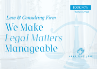 Making Legal Matters Manageable Postcard