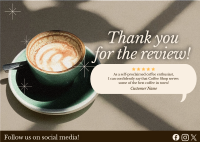 Minimalist Coffee Shop Review Postcard Image Preview