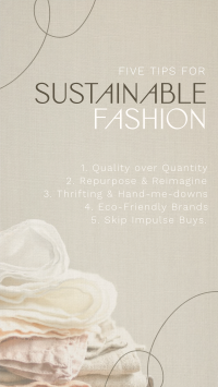 Chic Sustainable Fashion Tips Facebook Story