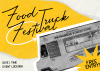 Food Truck Festival Postcard Image Preview