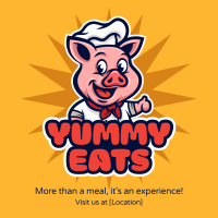 Yummy Pig Restaurant Instagram Post Design