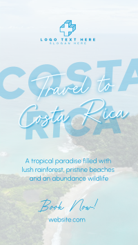 Travel To Costa Rica YouTube Short Design