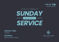 Sunday Worship Service Postcard