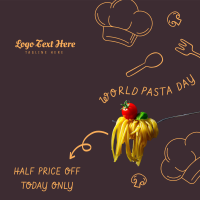 World Pasta Day Doodle Instagram Post