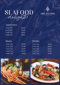 Minimalist Seafood Menu