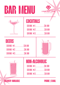 Quirky Bar Drinks Menu