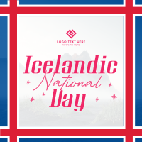 Textured Icelandic National Day Instagram Post