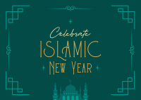 Bless Islamic New Year Postcard Design