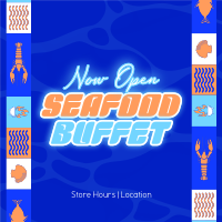 Quirky Seafood Grill Instagram Post Design