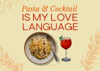 Minimalist Pasta Quote Postcard Image Preview