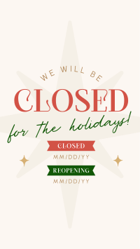 Holiday Closing Badge Instagram Story