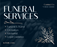 Peaceful Funeral Facebook Post