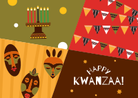 Abstract Kwanzaa Postcard