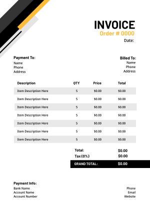 Sideline Construction Invoice Image Preview