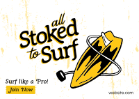 Stoked to Surf Postcard