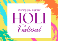 Holi Festival Postcard Design