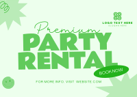 Playful Party Rental Postcard