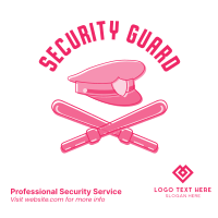 Security Hat and Baton Instagram Post Design