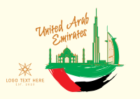 UAE City Scribbles Postcard