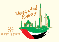 UAE City Scribbles Postcard Image Preview