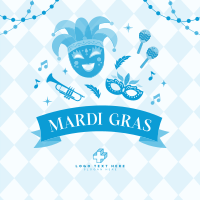 Mardi Gras Celebration Linkedin Post Design