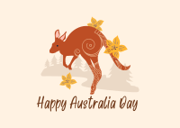 Kangaroo Australia Day Postcard