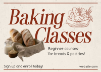 Beginner Baking Class Postcard Design