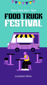 Retro Food Truck Festival TikTok Video Design