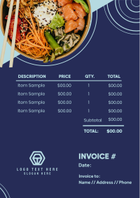 Sushi Bowl Invoice