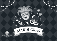 Mardi Gras Celebration Postcard Image Preview