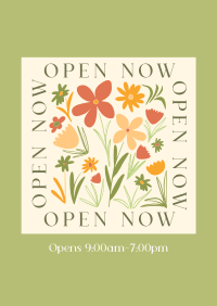 Open Flower Shop Poster