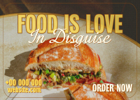 Food Love Quote Postcard