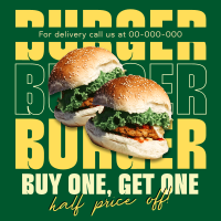 Double Burger Promo Instagram Post