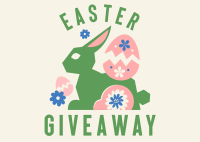 Floral Easter Bunny Giveaway Postcard