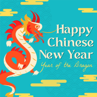 Chinese New Year of the Dragon Greetings Instagram Post