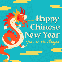 Chinese New Year of the Dragon Greetings Instagram Post Image Preview