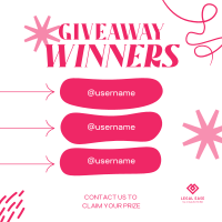 Congratulations Giveaway Winners Instagram Post