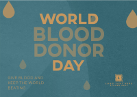 Minimalist Blood Donor Day Postcard