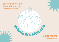 Volunteer Hands Postcard Design