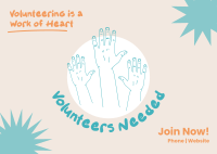 Volunteer Hands Postcard Image Preview