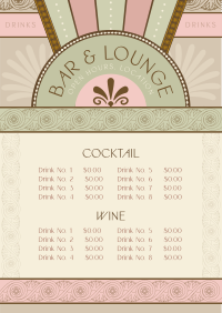 Art Deco Bar and Lounge Menu Image Preview