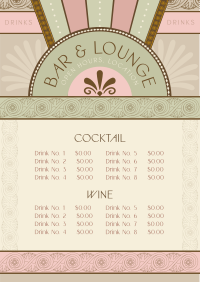 Art Deco Bar and Lounge Menu