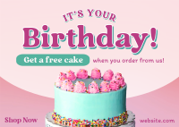 Birthday Cake Promo Postcard