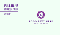 Purple Jewel Bud Lettermark Business Card Design