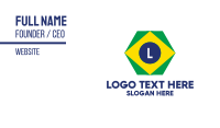 Hexagon Brazil Lettermark Business Card