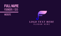 Musical Note Letter F  Business Card Design