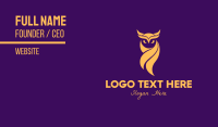 Elegant Golden Owl Business Card Design