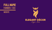 Elegant Golden Owl Business Card Image Preview